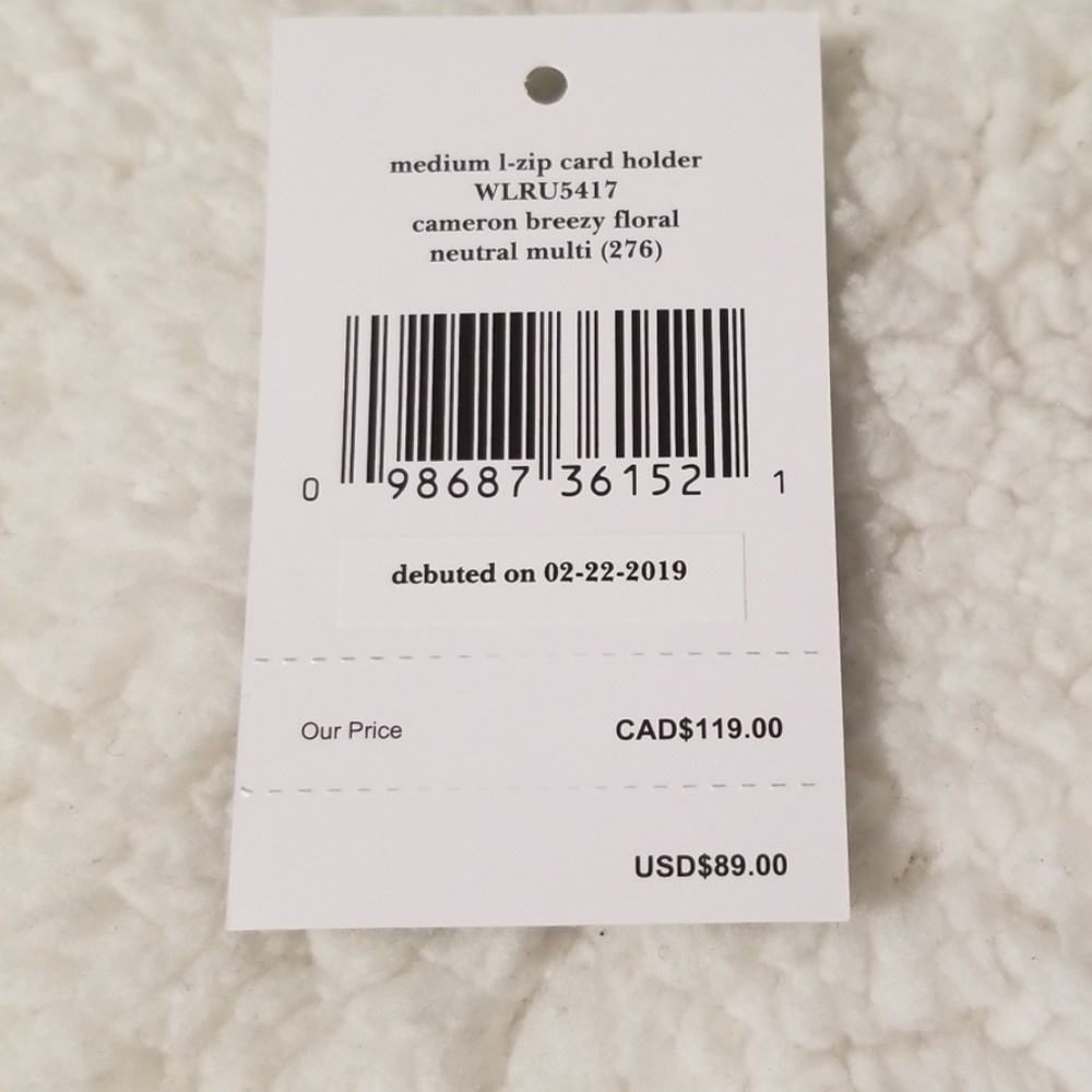 NWT Kate Spade L zip card holder. - Picture 3 of 4